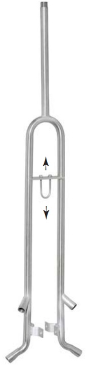 Tränke ½", 180°, innen 680 mm,  je zwei Tränkeabgängen 30° gebogen, Verlängerung 300 mm,