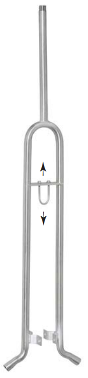 Tränke ½", 180°, innen 680 mm,  je einen Tränkeabgang 30° gebogen