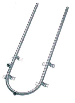 Edelstahl-Umlaufrohr ½" mit zwei Tränkeabgängen 30°, Tränkeabstand 150 mm. 750 mm lang