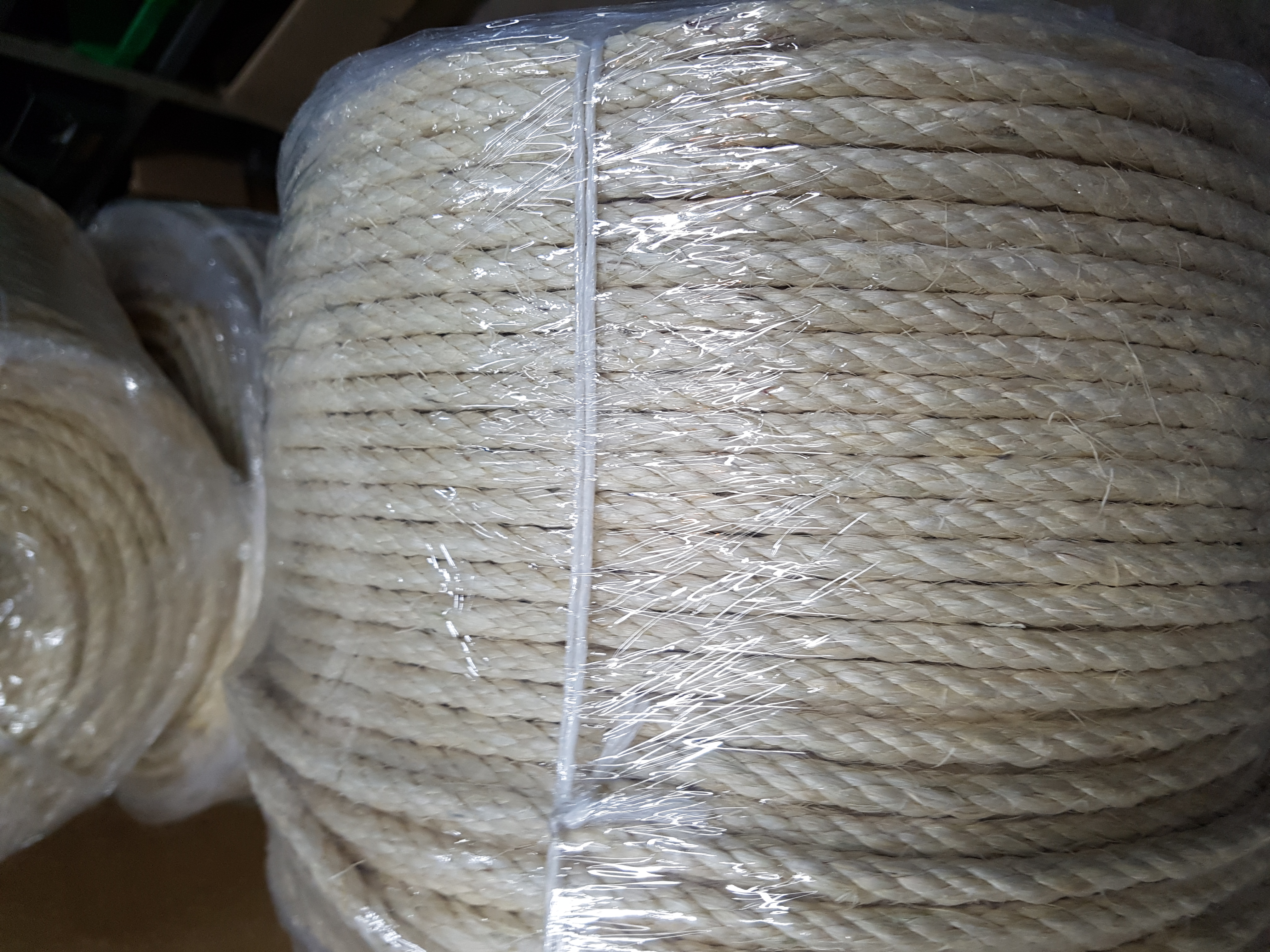 Sisalseil Ø 8 mm, Trosse á 220 m, 4-schäftig geschlagen,