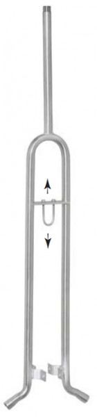 Tränke ½", 180°, innen 680 mm, je einen Tränkeabgang 30° gebogen