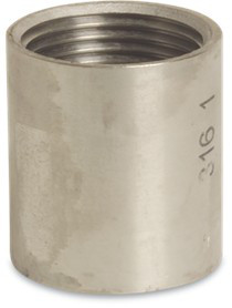 Muffe 1¼", Edelstahl 316, Länge 45 mm