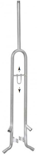 Tränke ½", 180°, innen 680 mm, je zwei Tränkeabgängen 30° gebogen, Verlängerung 300 mm,